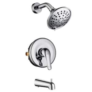 Single Handle 3-Spray Wall Mount Tub and Shower Faucet 2.5 GPM in. Chrome (Valve Included)