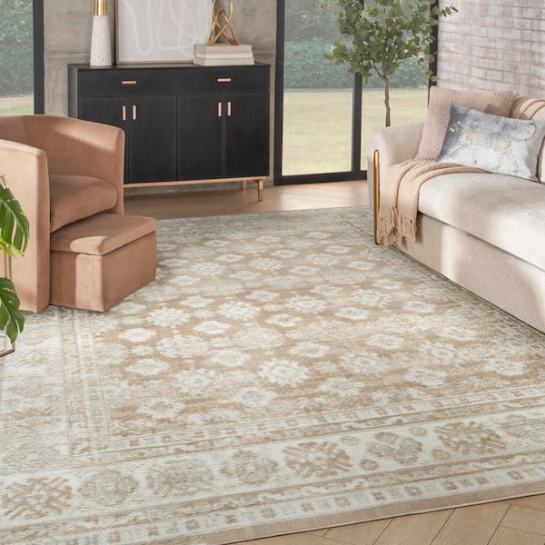 Dekor Cream Beige 8 ft. x 10 ft. Medallion Traditional Area Rug