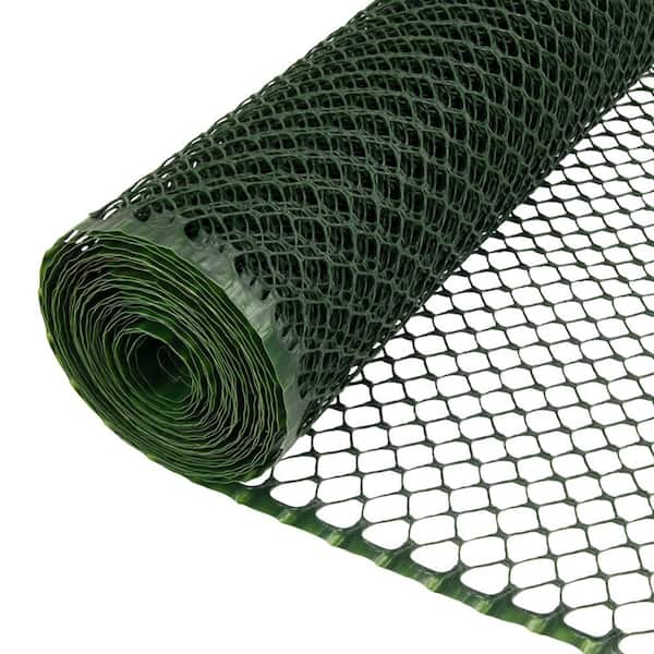 Everbilt 3/4 in. Mesh x 3 ft. x 25 ft. Green Plastic Poultry Fence
