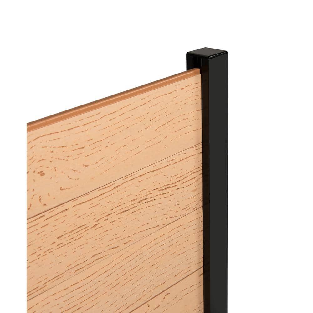 Cedar Color Vinyl Privacy Screen with No-Dig Installation