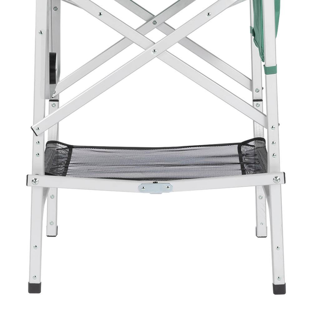 Gzxs Folding Directors Chair Outdoor Camping Chair Makeup Artist Chair with Side Table & Pockets, Green