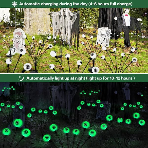 アイオライトスフィア約53.5mm コーディエライト　菫色　グリーンカイヤナイト OGETFUUR 12-Piece Green Halloween Outdoor Solar Scary Eyeball