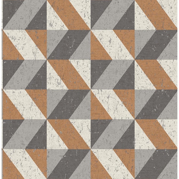 A-Street Prints Cerium Copper Concrete Geometric Paper Strippable Wallpaper (Covers 56.4 sq. ft.)
