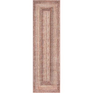 Rodeo Chindi Modern Solid and Striped Blush Yellow 2 ft. 3 in. x 7 ft. 3 in. Runner Area Rug