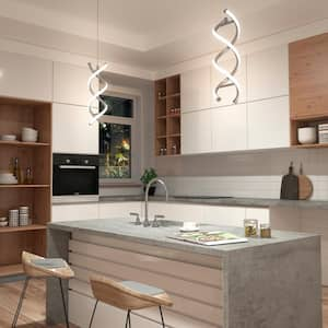 DNA 13-Watt 1-Light Chrome Modern Integrated LED Pendant Light