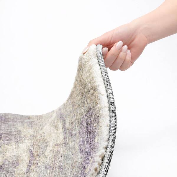 Dream Shag Premium Machine Washable Abstract ADS71 Purple 2 ft. x 3 ft. Accent Rug