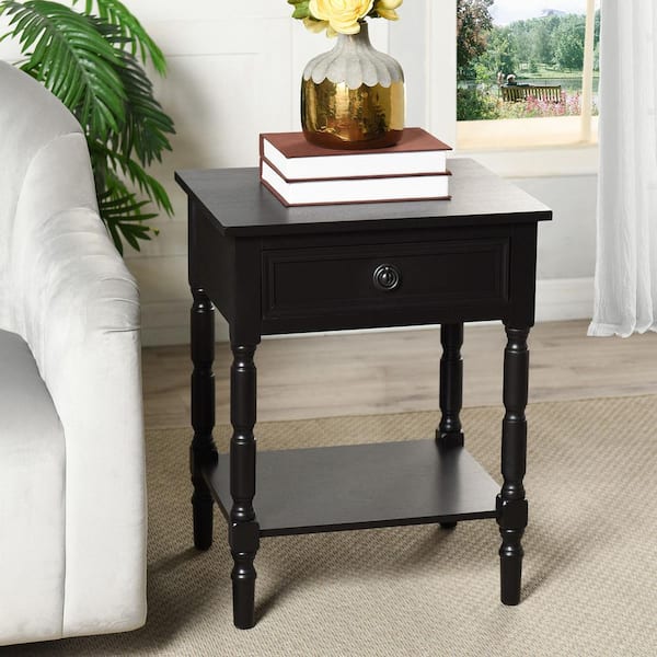 StyleCraft Barrett 19 in. Black Rectangle MDF End Table