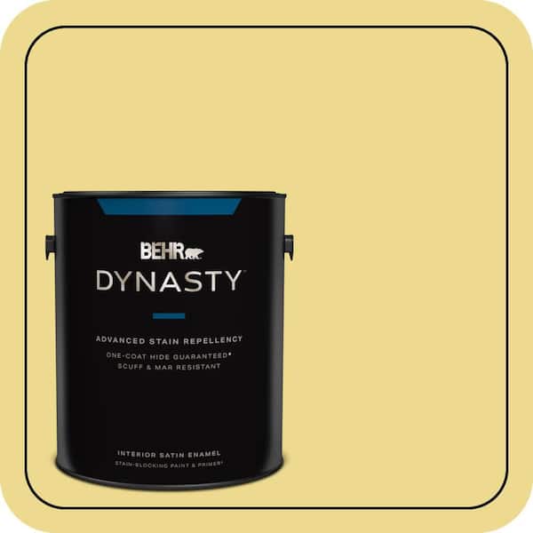 BEHR DYNASTY 1 gal. #P320-4 Pineapple Crush Satin Enamel Interior Paint & Primer