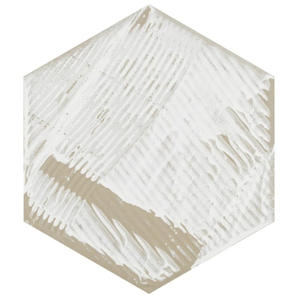 Merola Tile Trident Hex Nero 8-5/8 in. x 9-7/8 in. Porcelain Floor