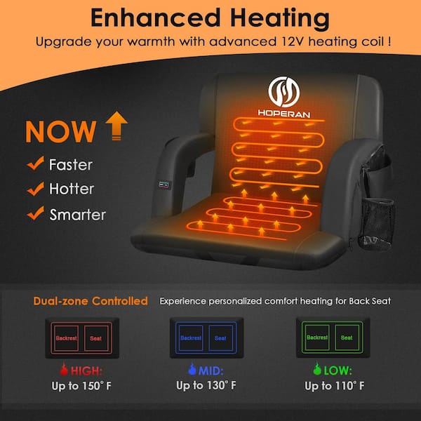 Heated and Massaging Stadium Seat Cushion