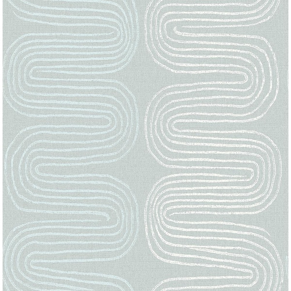 A-Street Prints Zephyr Light Blue Abstract Stripe Light Blue Wallpaper Sample