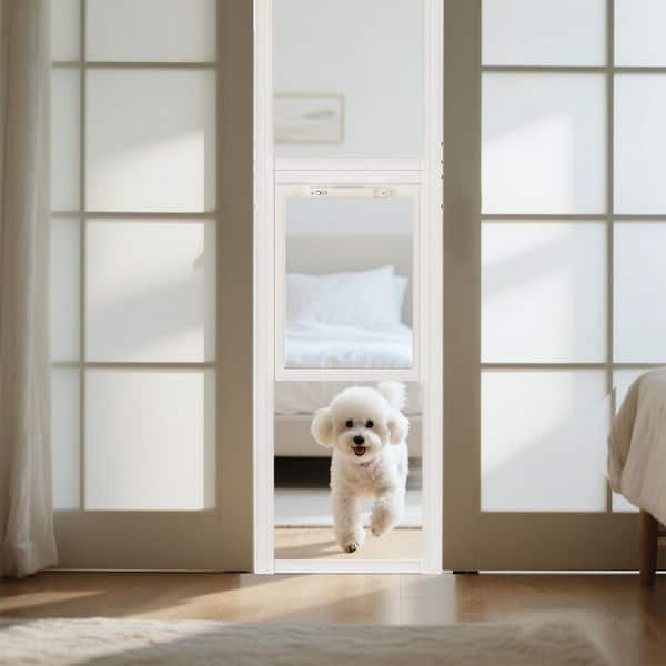 Dog Door for Sliding Glass Door with Lock Adjustable Height 69 in.-75 in. Pet Door for Sliding Glass Door (Size XS)