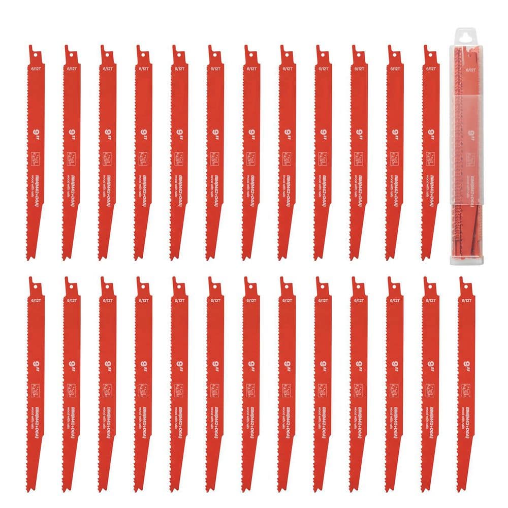 8.8 6 in. 6/12 TPI Nail-Embedded Wood Cutting Bi-Metal Reciprocating Saw Blades (25-Pack), Universal Shank, Sharp Teeth price history on PriceWatchPro