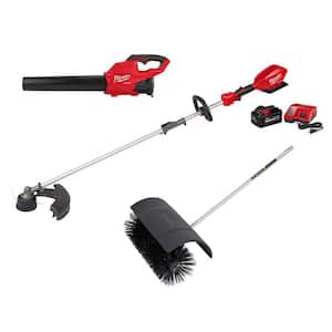 M18 FUEL 18V Lithium-Ion Brushless Cordless Electric String Trimmer/Blower Combo Kit with Bristle Brush (3-Tool)
