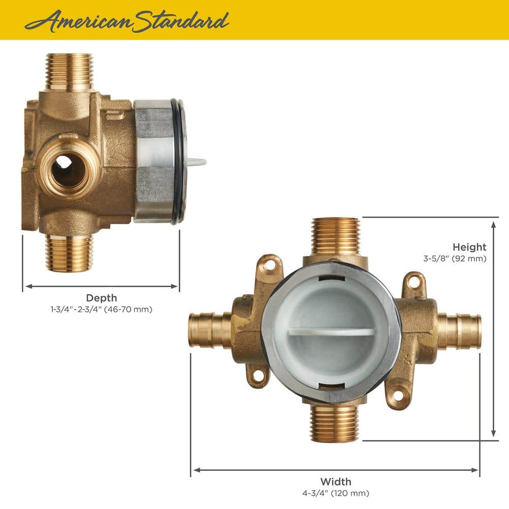 Universal Brass and Stainless Steel Shower Rough-In Valve