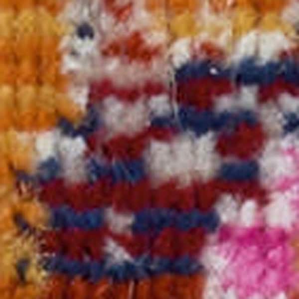 5 ft. x 8 ft. Blue Yellow and Red Floral Distressed Non Skid Area Rug