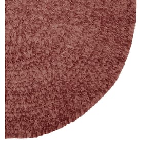Chenille Braid Collection Mauve 24" x 108" Runner 100% Polyester Reversible Solid Area Rug
