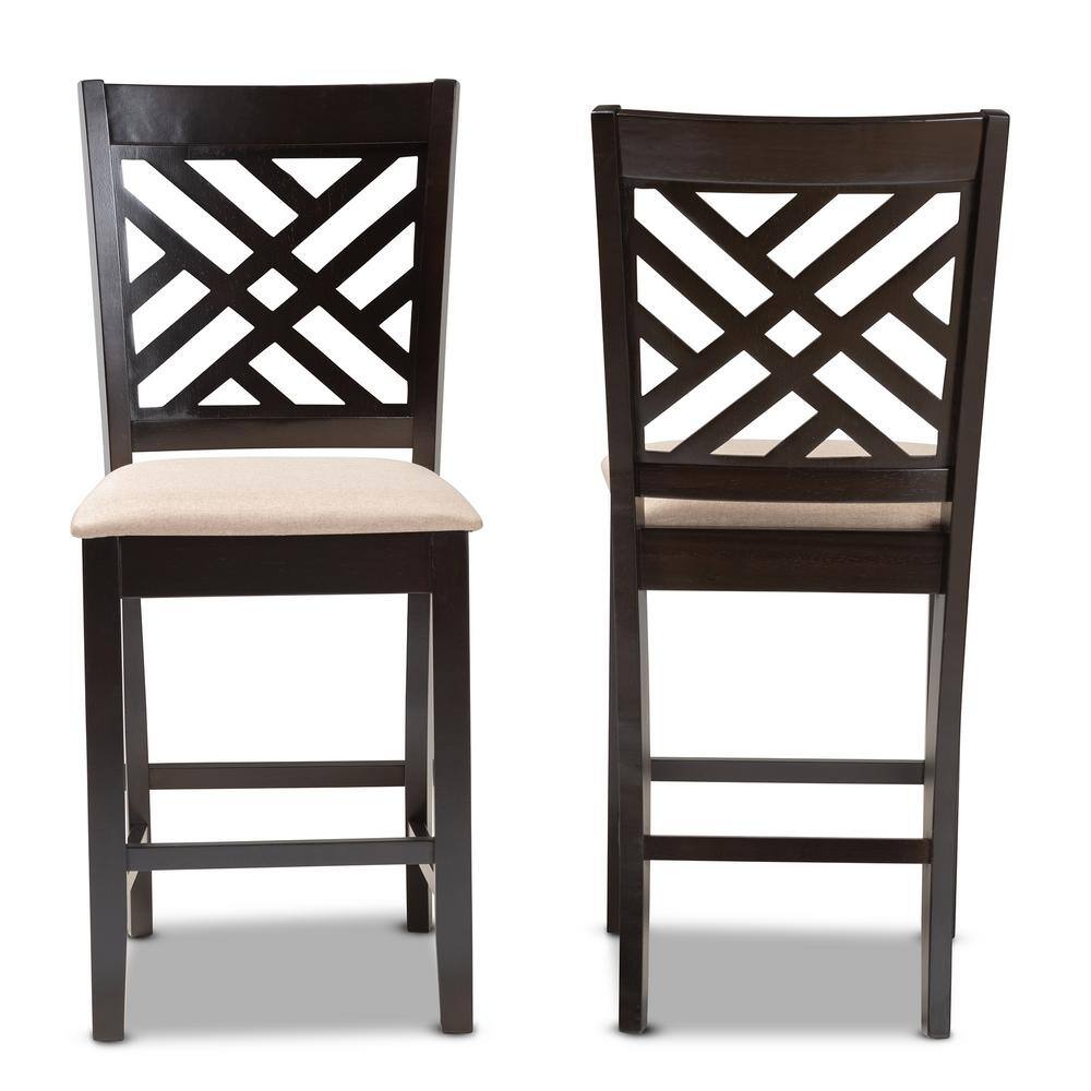 Espresso Brown Wood Counter Height Pub Chair Set
