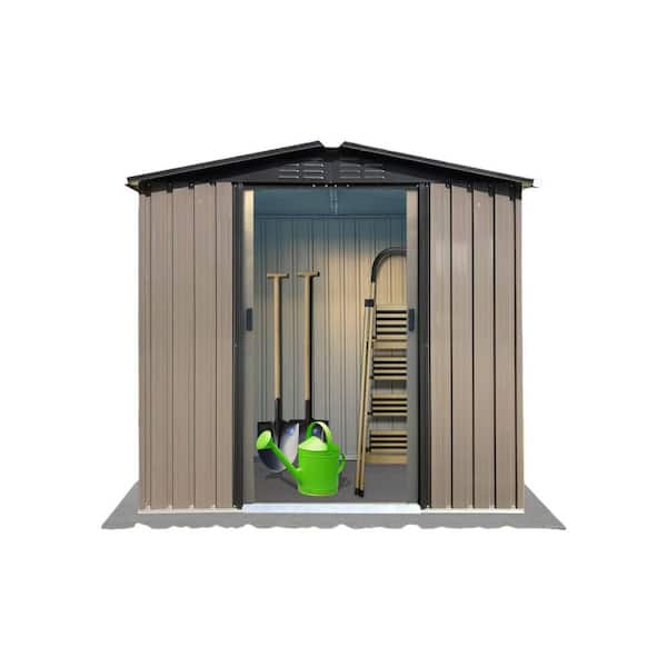6 ft. W x 4 ft. D Metal Shed with Door Protective Film, and Suitable for Various Scenarios (24 sq. ft. )