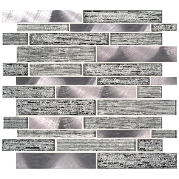 MSI Volcanic Luxe Interlocking 12 in. x 12 in. Glass Metal Mesh Mounted Mosaic Tile (0.9 sq. ft. / each)