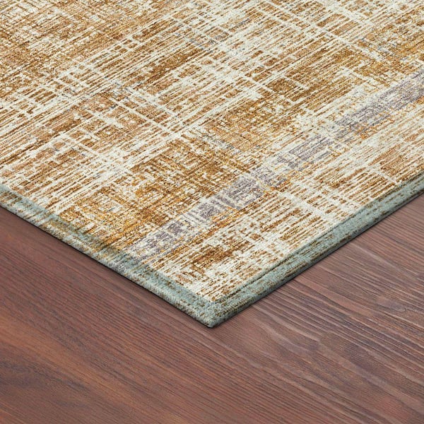 a/tan Addison Rugs Chantille Machine Washable Indoor/Outdoor Abstract