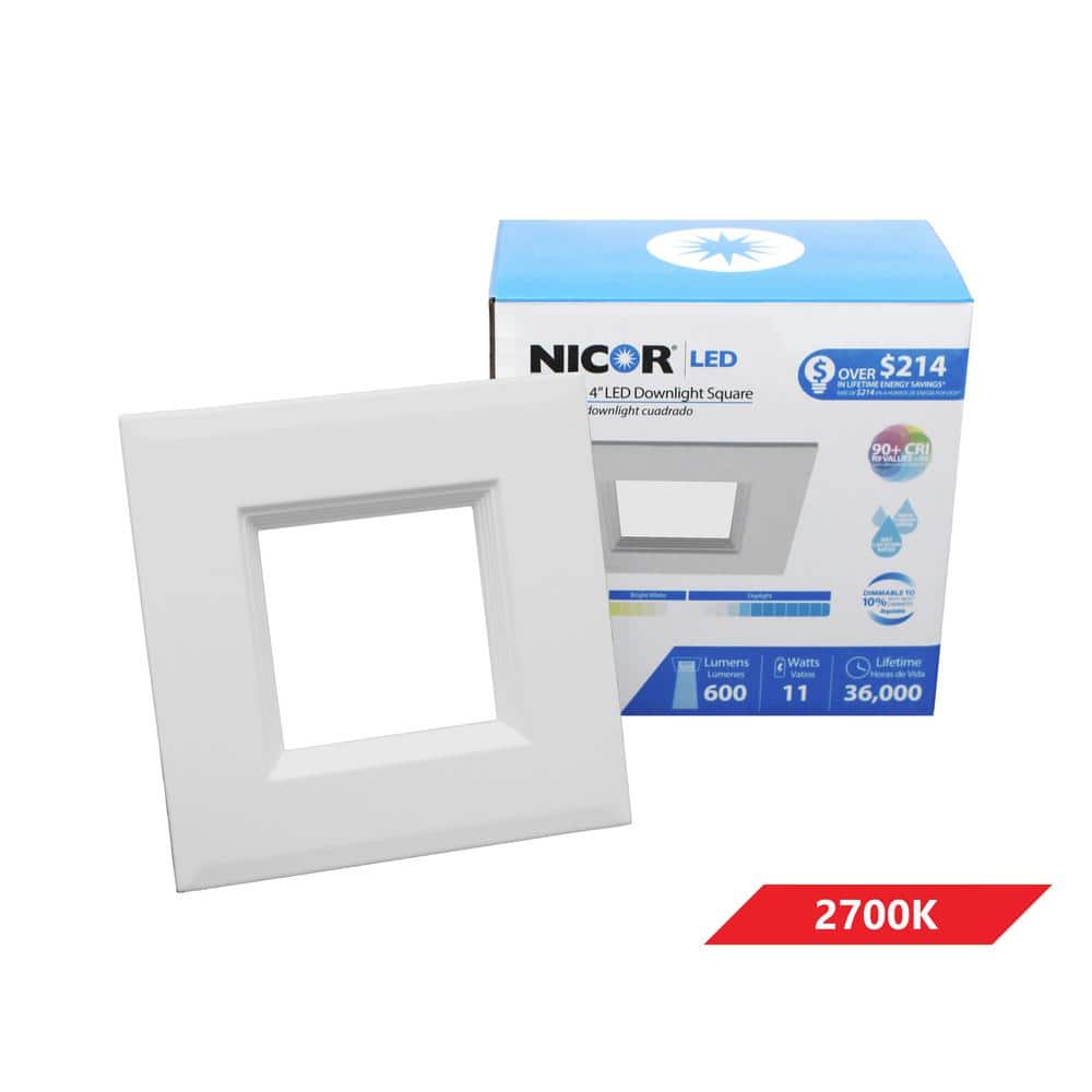 DLR Series 4 in. White (2700K) LED Retrofit Recessed Square Trim Kit, 95 CRI price history on PriceWatchPro