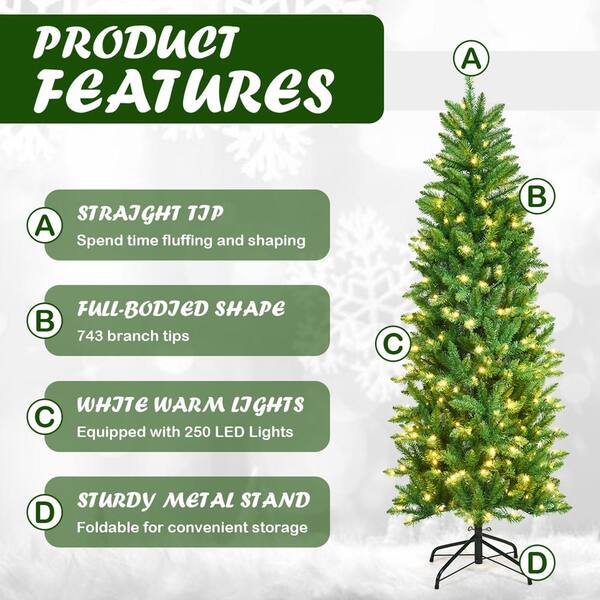 Gymax 6 FT Pre-lit Artificial Christmas Tree w/APP Control & 15 Lighting  Modes GYM08412 - The Home Depot