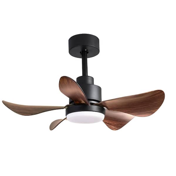 28 in. Indoor/Outdoor Black Modern LED Ceiling Fan with APP and Remote Control, 6 Speeds and Adjustable Brightness