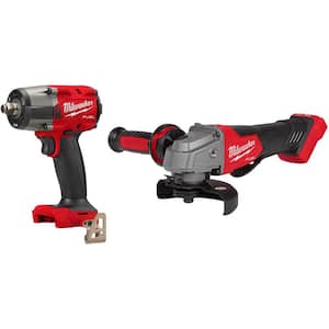 M18 FUEL Gen-2 18V Lithium-Ion Brushless Cordless Mid Torque 1/2 in. Impact Wrench with Friction Ring with Grinder