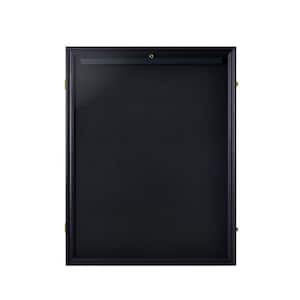 31.89 in. W x 23.63 in. H Black Jersey Picture Rectangle Frame Display Frame Case Acrylic Wooden Shadow Box with Hanger