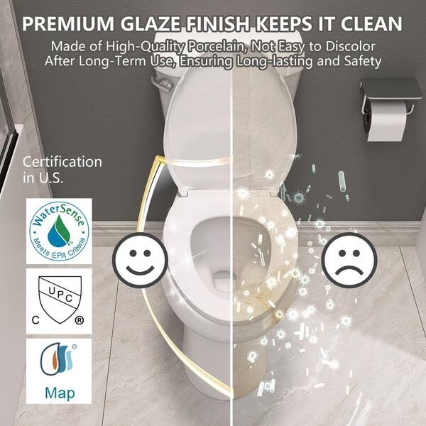 Zeafive 12 in. Rough-in 2-Piece Toilets 1.28 GPF Single