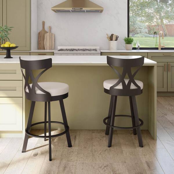 brown metal counter stools