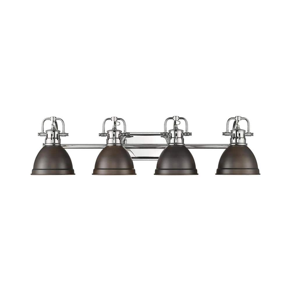 Duncan 8.25 in. 4-Light Chrome Vanity Light with Bronze Shade price history on PriceWatchPro