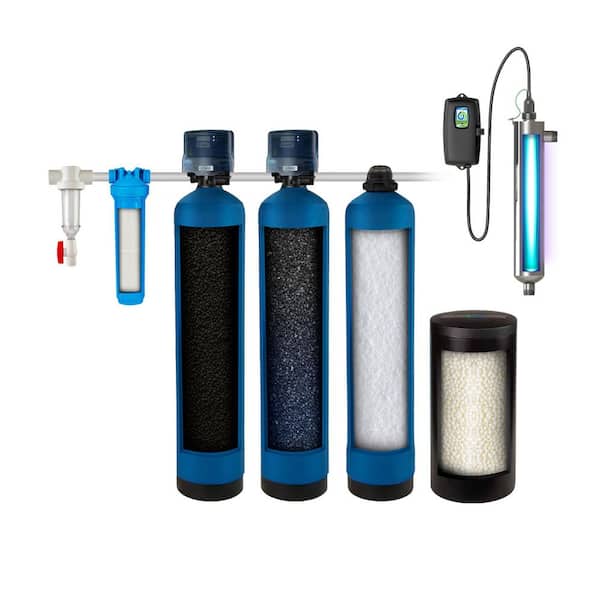 Whole House Iron Carbon Filter Salt-Based Water Softener with UV