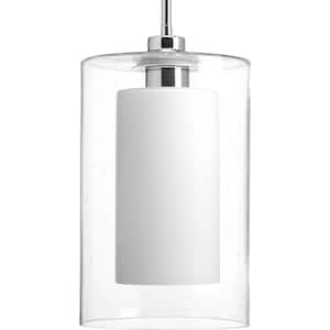 Double Glass Collection 1-light Polished Chrome Pendant