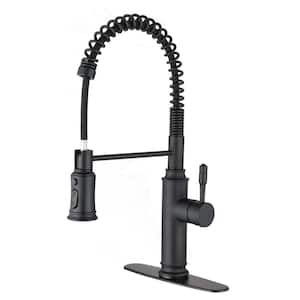 Single Handle Pull-Down Sprayer Kitchen Faucet with Touchless Sensor in Matte Black