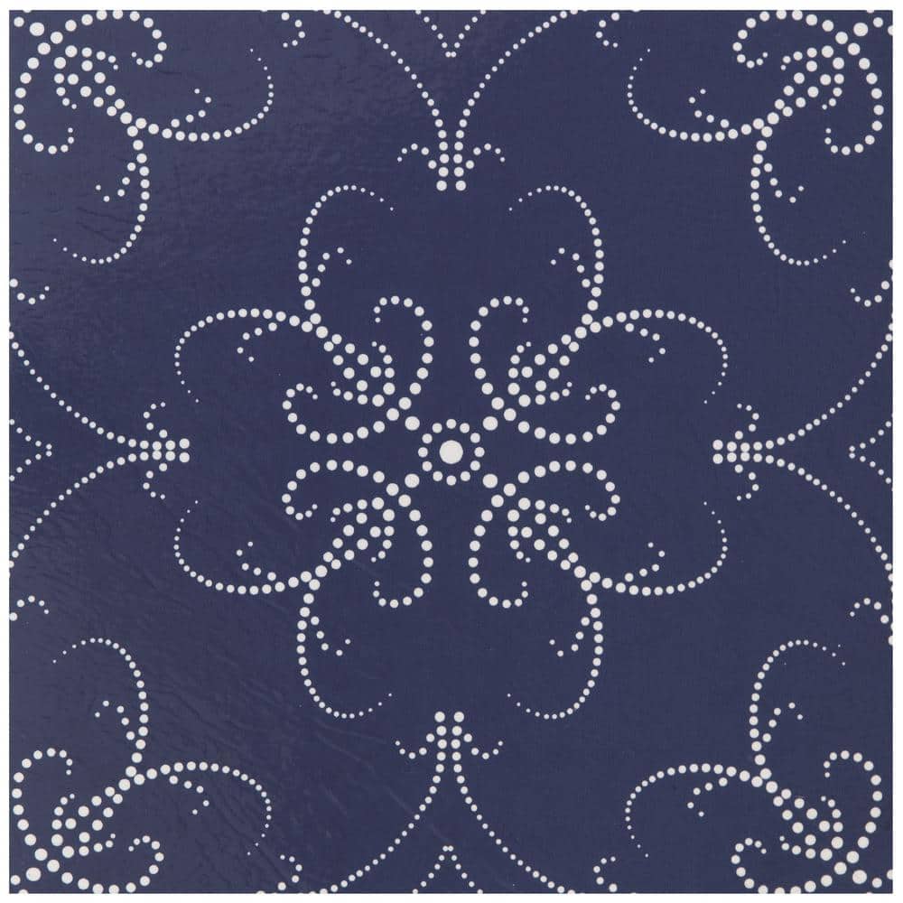 ACHIM Retro Navy Pearl 12 in. x 12 in. Self-Adhesive Vinyl