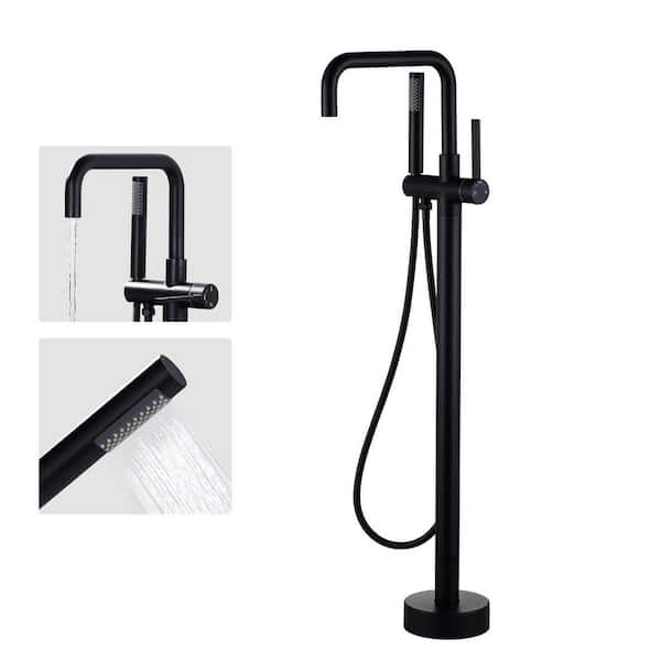 Single-Handle Freestanding Tub Faucet with Hand Shower in. Matte Black