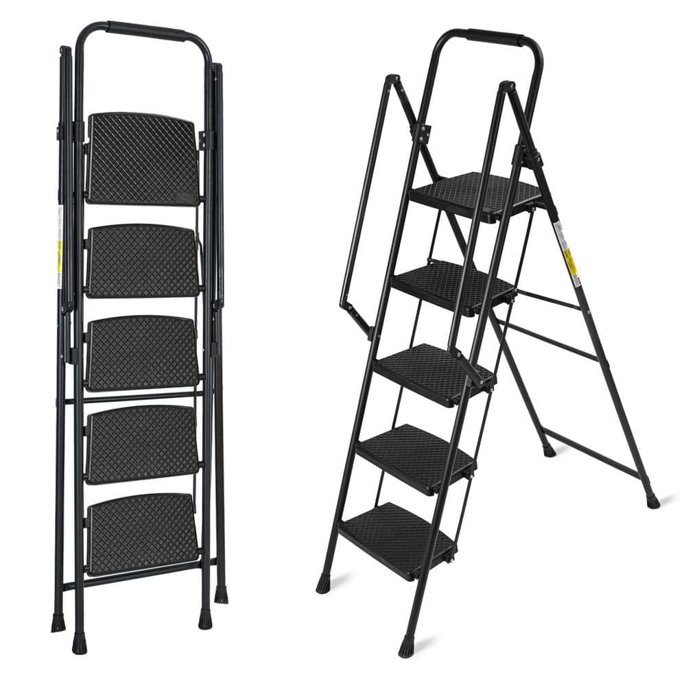 5-Step 5 ft ReachSteel Folding Ladder with Anti Slip Wide Pedals, with Safety Anti Slip Handle, Light-Weight 300 lbs. price history on PriceWatchPro