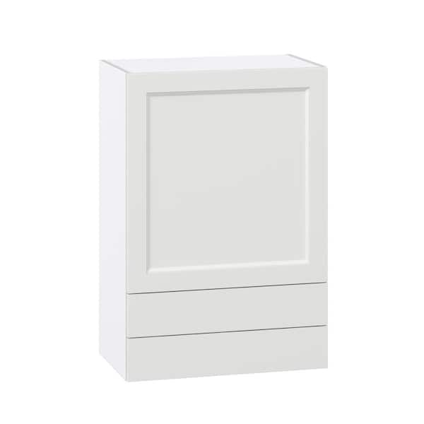 J COLLECTION Laramie 24 in. W x 14 in. D x 35 in. H Assembled Wall Kitchen Cabinet in Painted Bright White with 2 Drawers