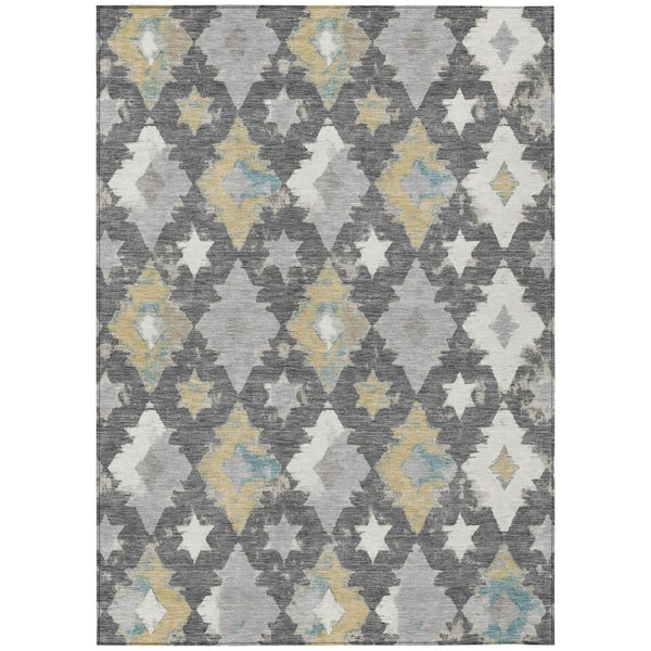 Chantille Machine Washable Indoor/Outdoor Abstract ACN3062 Gray 10 ft. x 14 ft. Area Rug