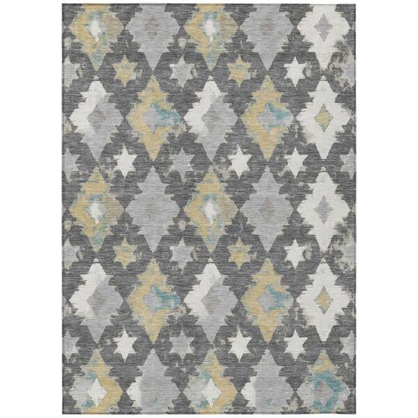 Chantille Machine Washable Indoor/Outdoor Abstract ACN3062 Gray 8 ft. x 10 ft. Area Rug