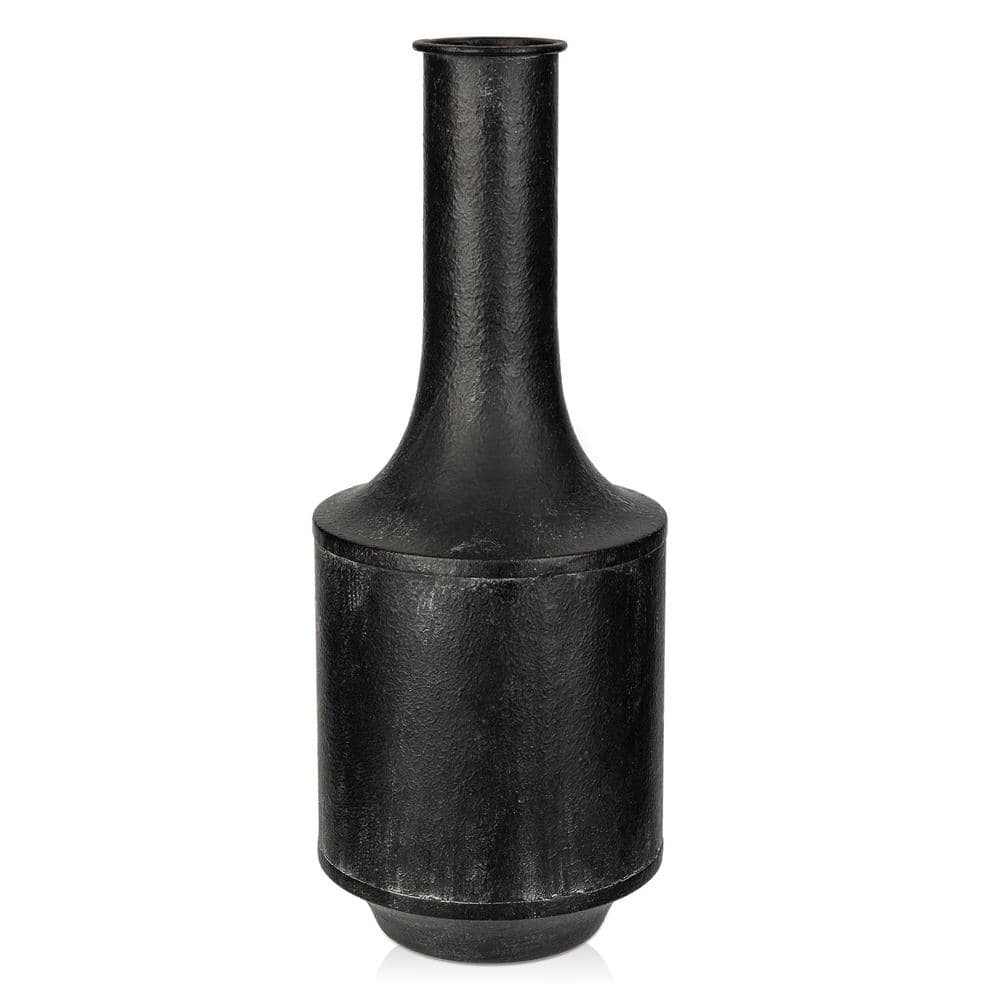Rustic Farmhouse Style 15 in. Black Metal Flower Vase