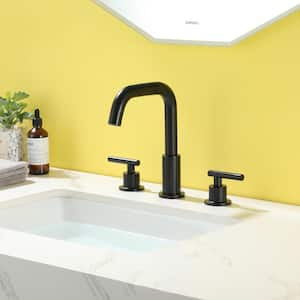 8 in. Widespread Double Handle Bathroom Faucet in Matte Black