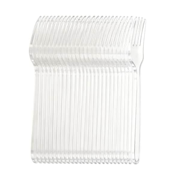 Disposable Serveware Plastic Forks with Heavy Weight for Kitchen and General Use, Clear (100-Pack)