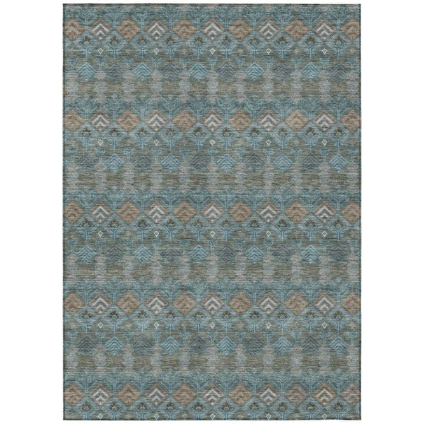 Chantille Machine Washable Indoor/Outdoor Abstract ACN2487 Teal 10 ft. x 14 ft. Area Rug