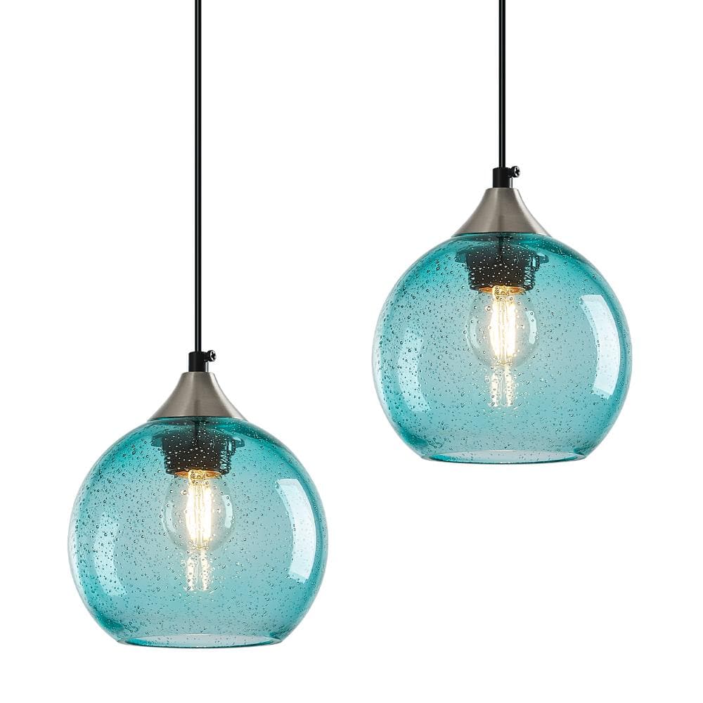 60W 2-Light Blue Glass Globe Morden Pendant Light Lighting For Bedroom Living Dining Room price history on PriceWatchPro
