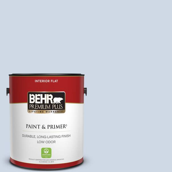 BEHR PREMIUM PLUS 1 gal. #600C-2 Silent Ripple Flat Low Odor Interior Paint & Primer