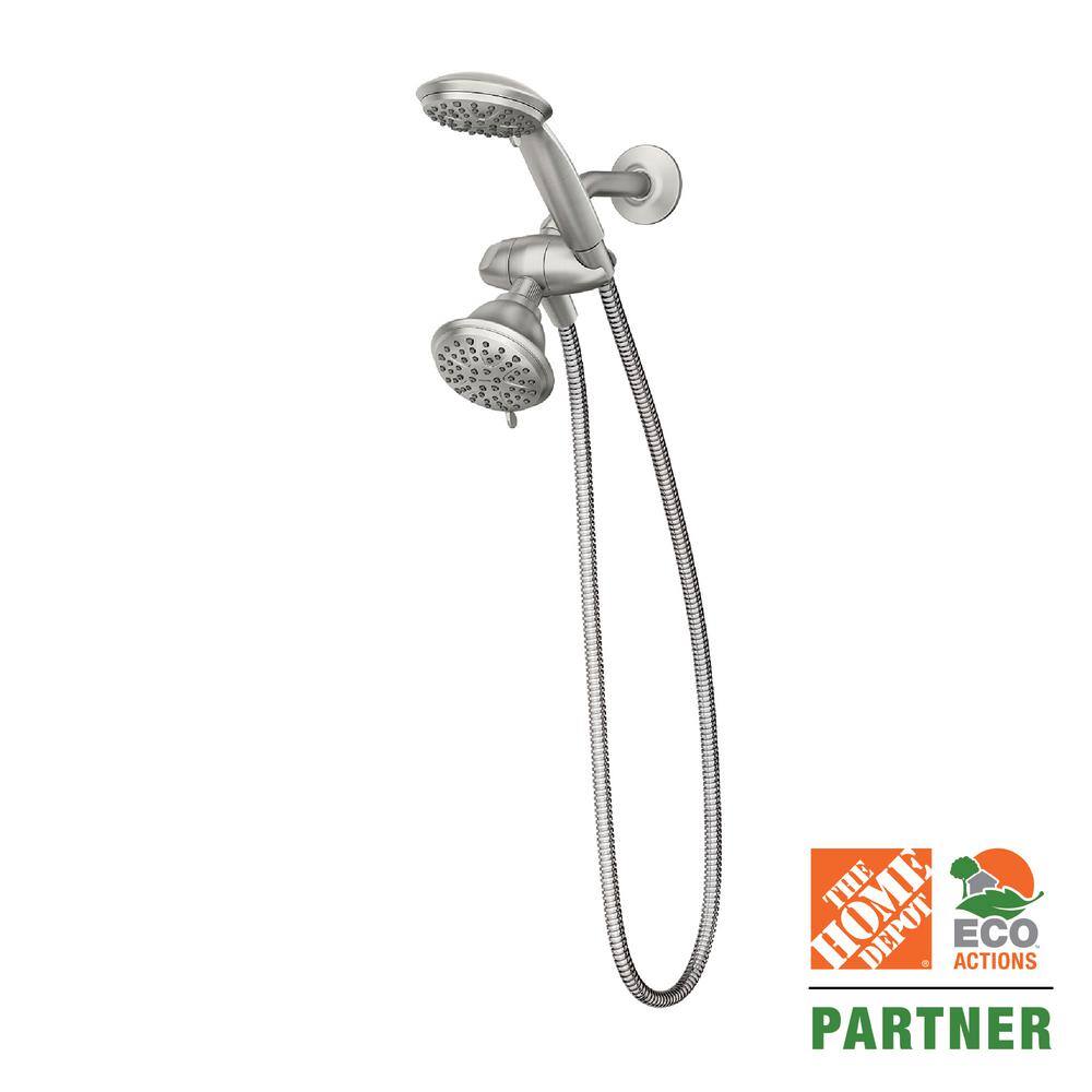 https://images.thdstatic.com/productImages/6211d2c8-bb04-43a6-9a98-91f068b901a7/svn/spot-resist-brushed-nickel-moen-dual-shower-heads-218c0srn-64_1000.jpg