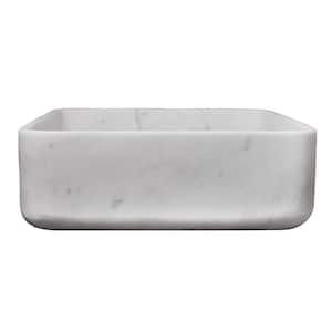 Maxton 15 in. Vessel Sink in Honed Moon White Marble